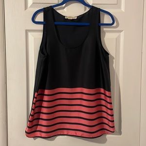 L Black and Pink Silky Michael Kors Tank Top